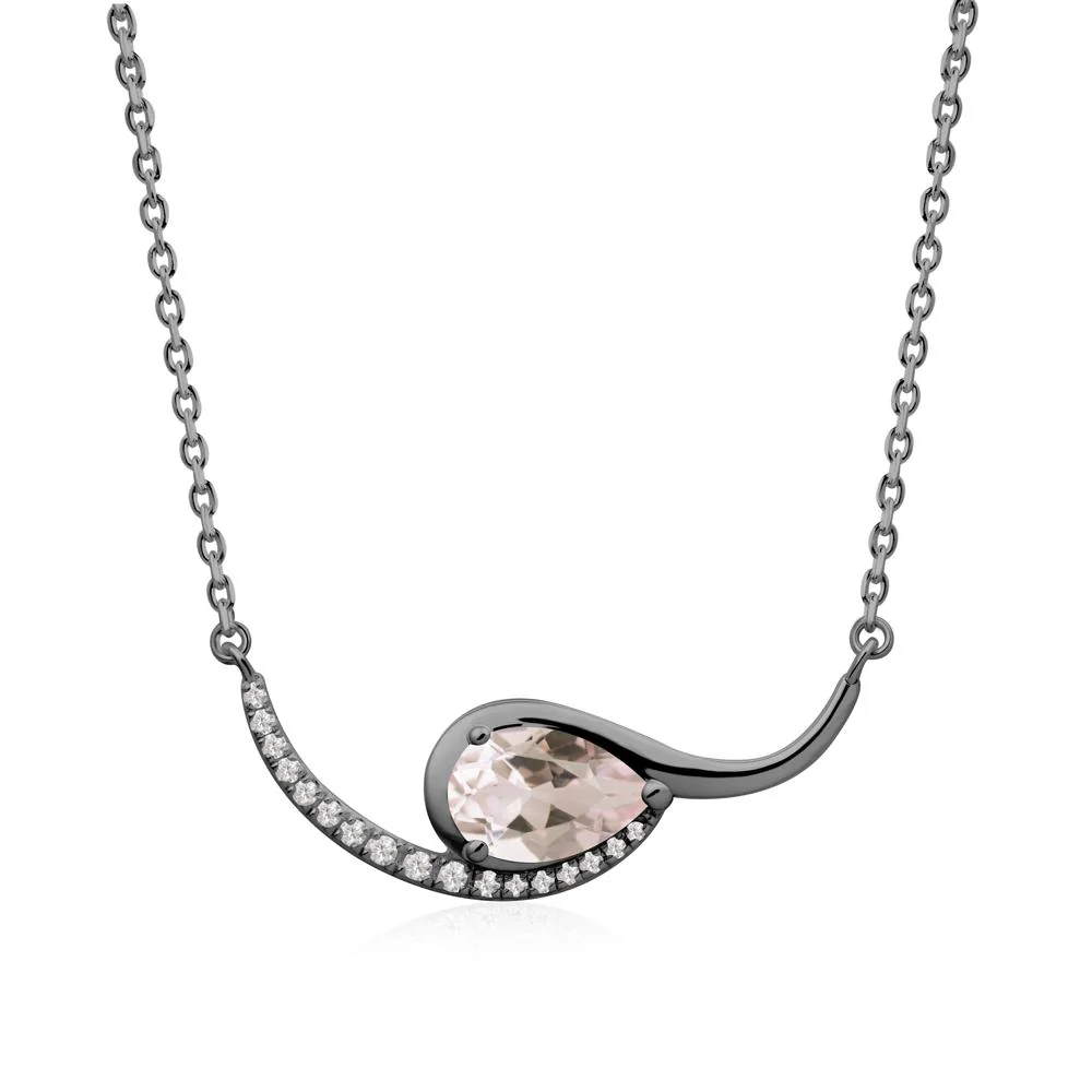 Swirl Pear Shaped Morganite Necklace - Image 8