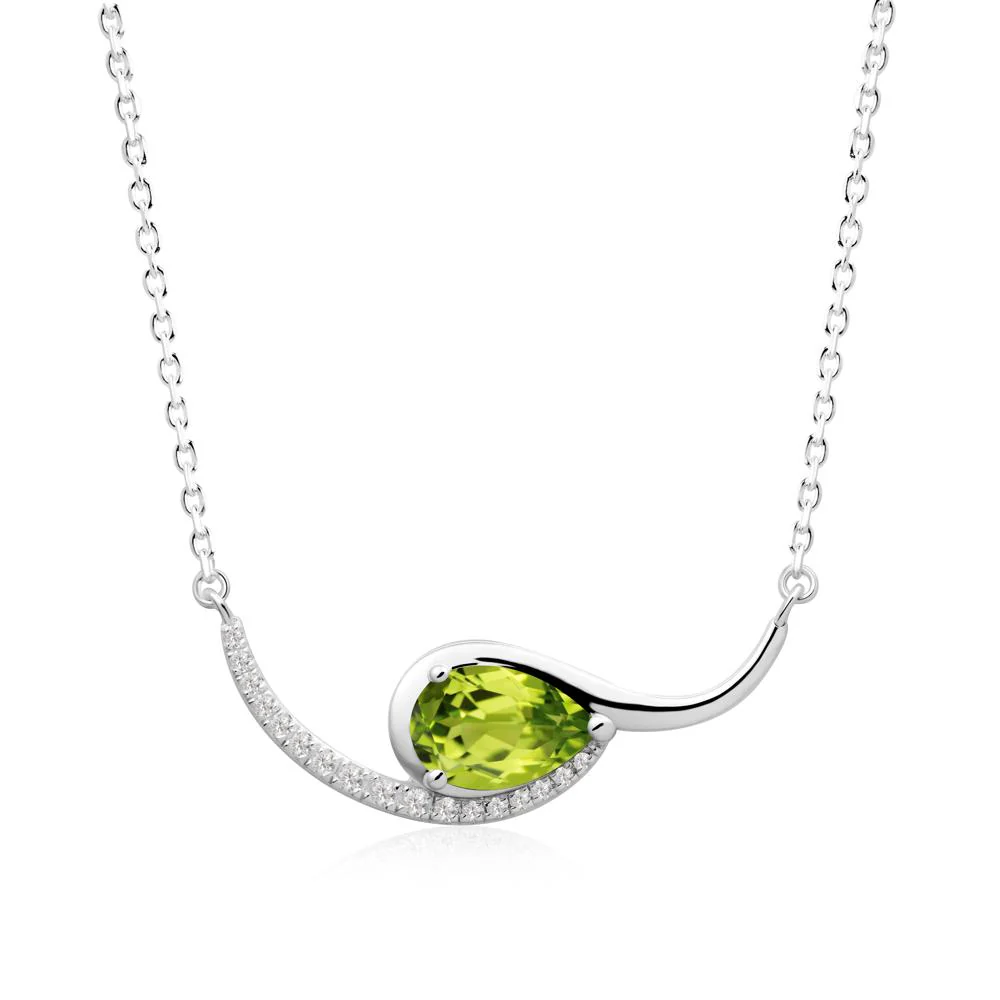 Swirl Pear Shaped Peridot Necklace - Image 3
