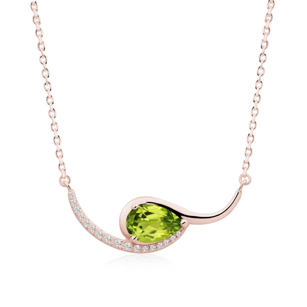 Swirl Pear Shaped Peridot Necklace - Image 9