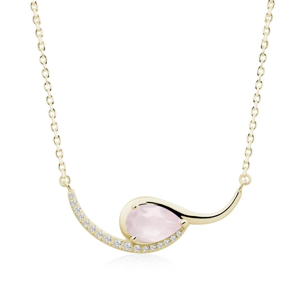 Swirl Pear Shaped Rose Quartz Necklace - Image 6