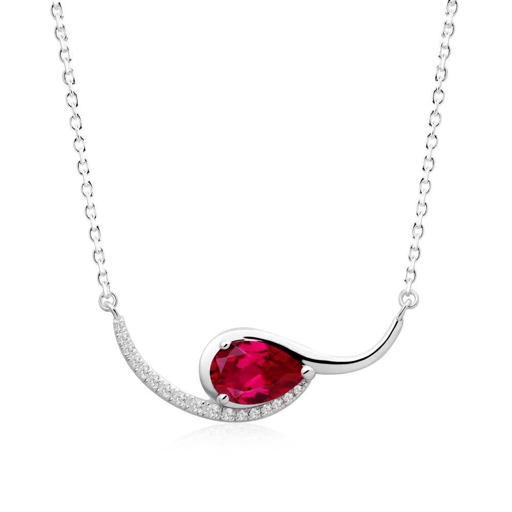 Swirl Pear Shaped Ruby Necklace - Image 3