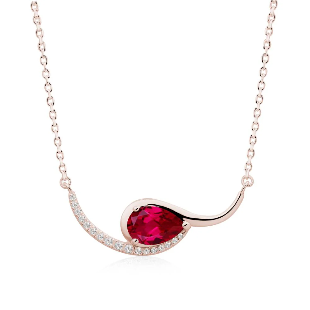 Swirl Pear Shaped Ruby Necklace - Image 7