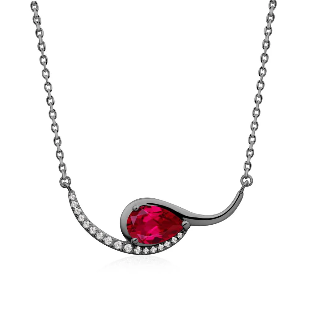 Swirl Pear Shaped Ruby Necklace - Image 9