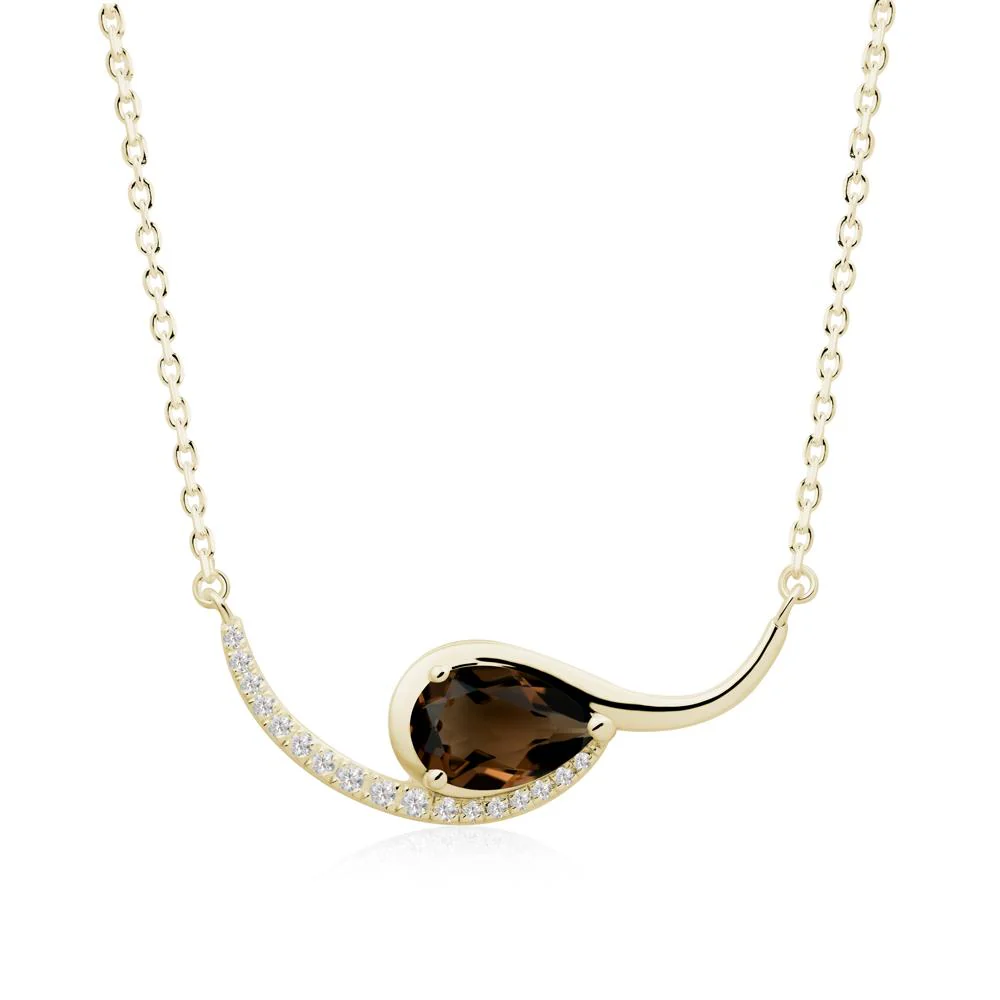 Swirl Pear Shaped Smoky Quartz Necklace - Image 5