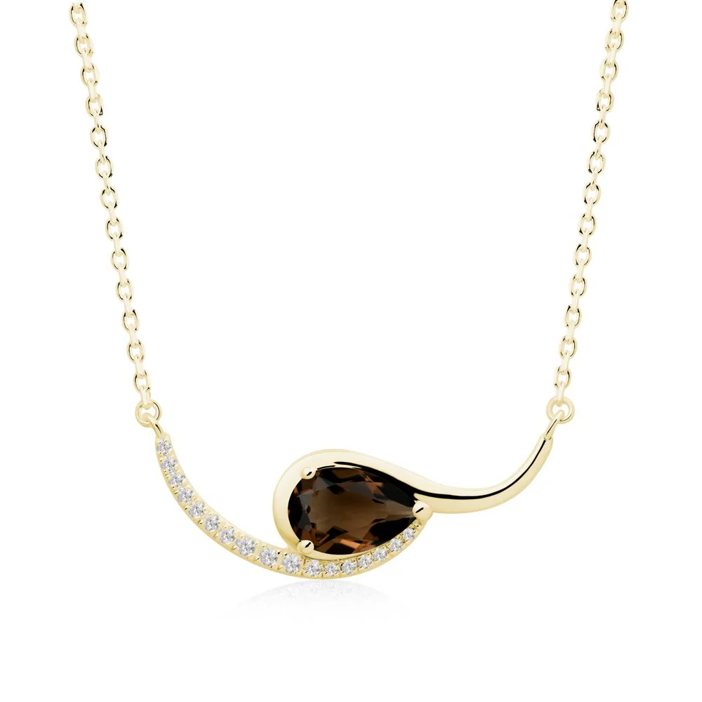 Swirl Pear Shaped Smoky Quartz Necklace - Image 6