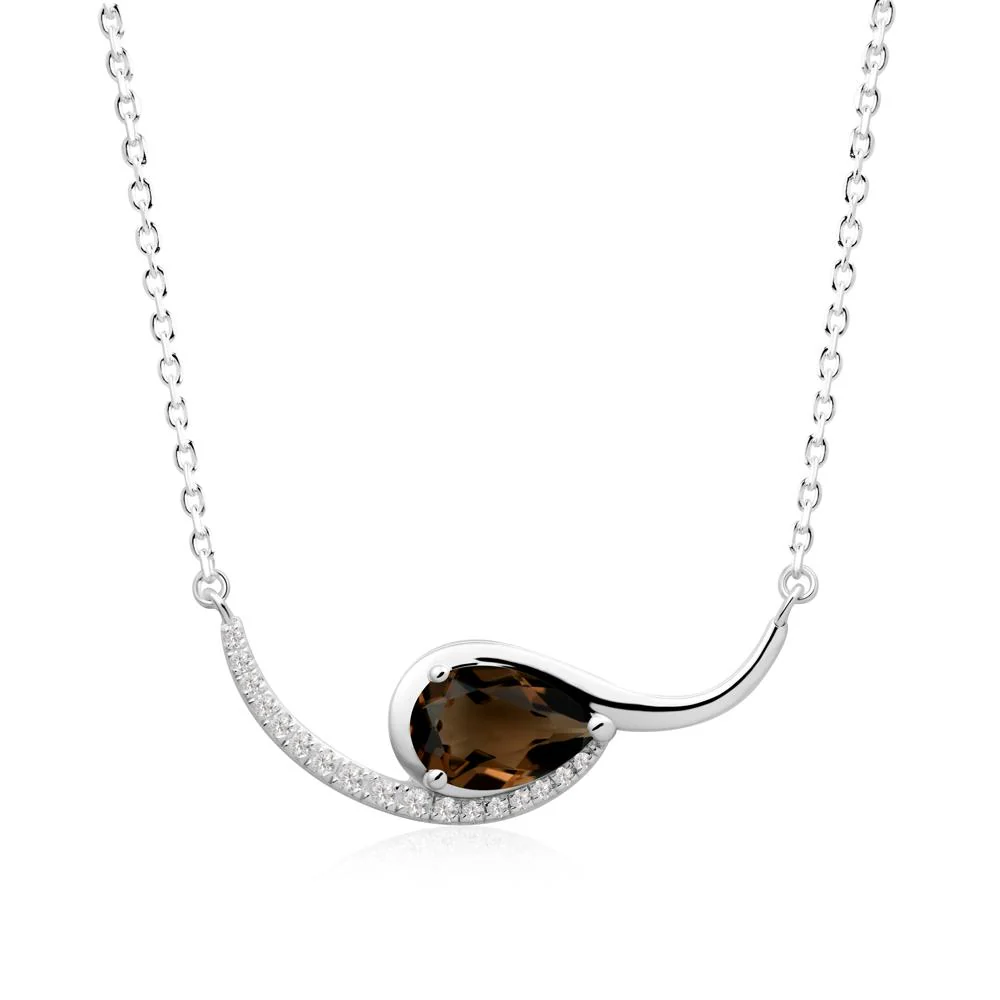 Swirl Pear Shaped Smoky Quartz Necklace - Image 7