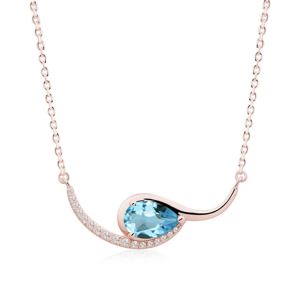 Swirl Pear Shaped Swiss Blue Topaz Necklace - Image 8