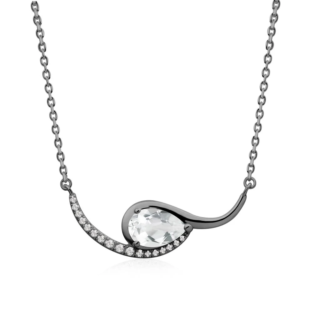 Swirl Pear Shaped White Topaz Necklace - Image 4