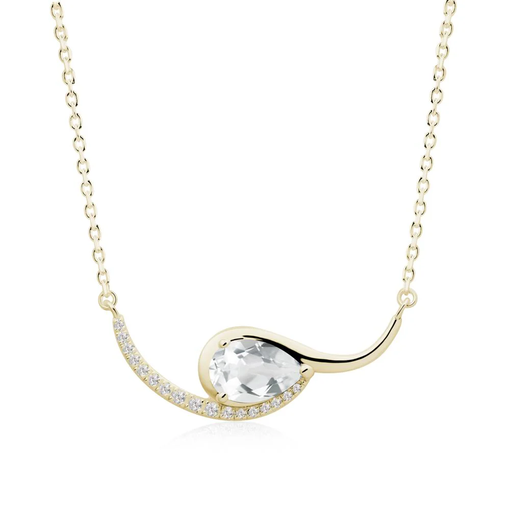 Swirl Pear Shaped White Topaz Necklace - Image 7