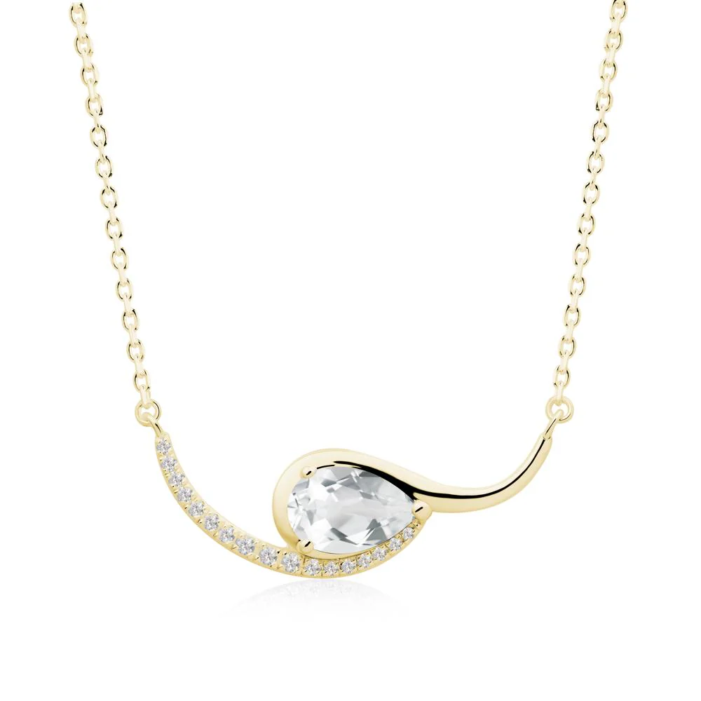 Swirl Pear Shaped White Topaz Necklace - Image 8