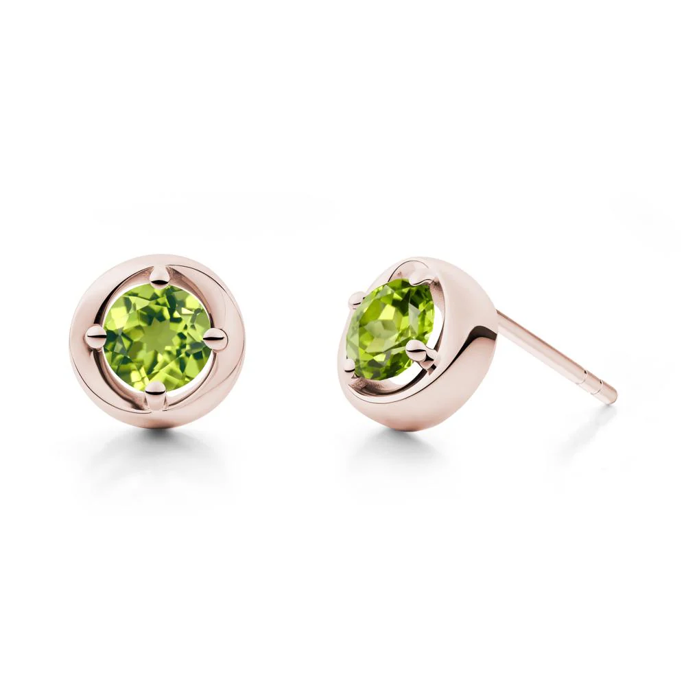 Swirl Peridot Stud Earrings - Image 4