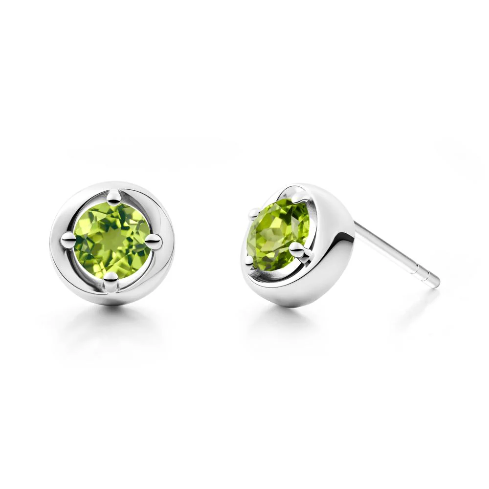 Swirl Peridot Stud Earrings - Image 7