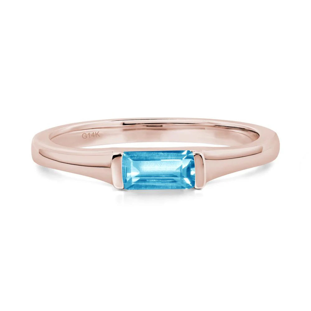Swiss Blue Topaz Baguette Ring - Image 2
