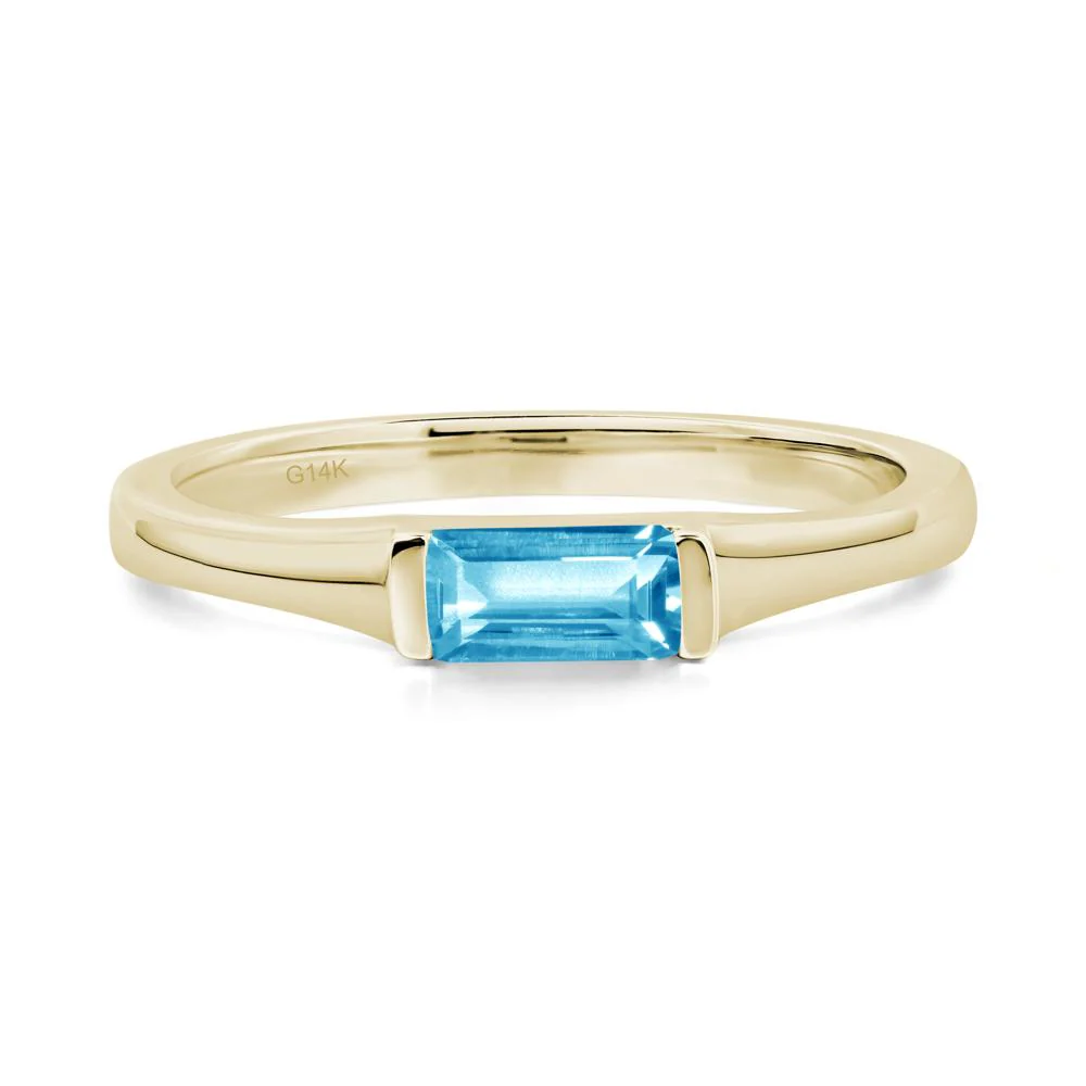 Swiss Blue Topaz Baguette Ring - Image 4