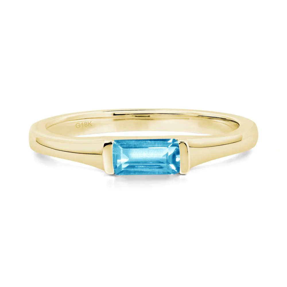 Swiss Blue Topaz Baguette Ring - Image 7