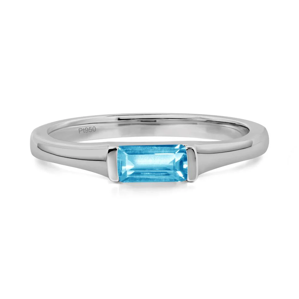 Swiss Blue Topaz Baguette Ring - Image 9