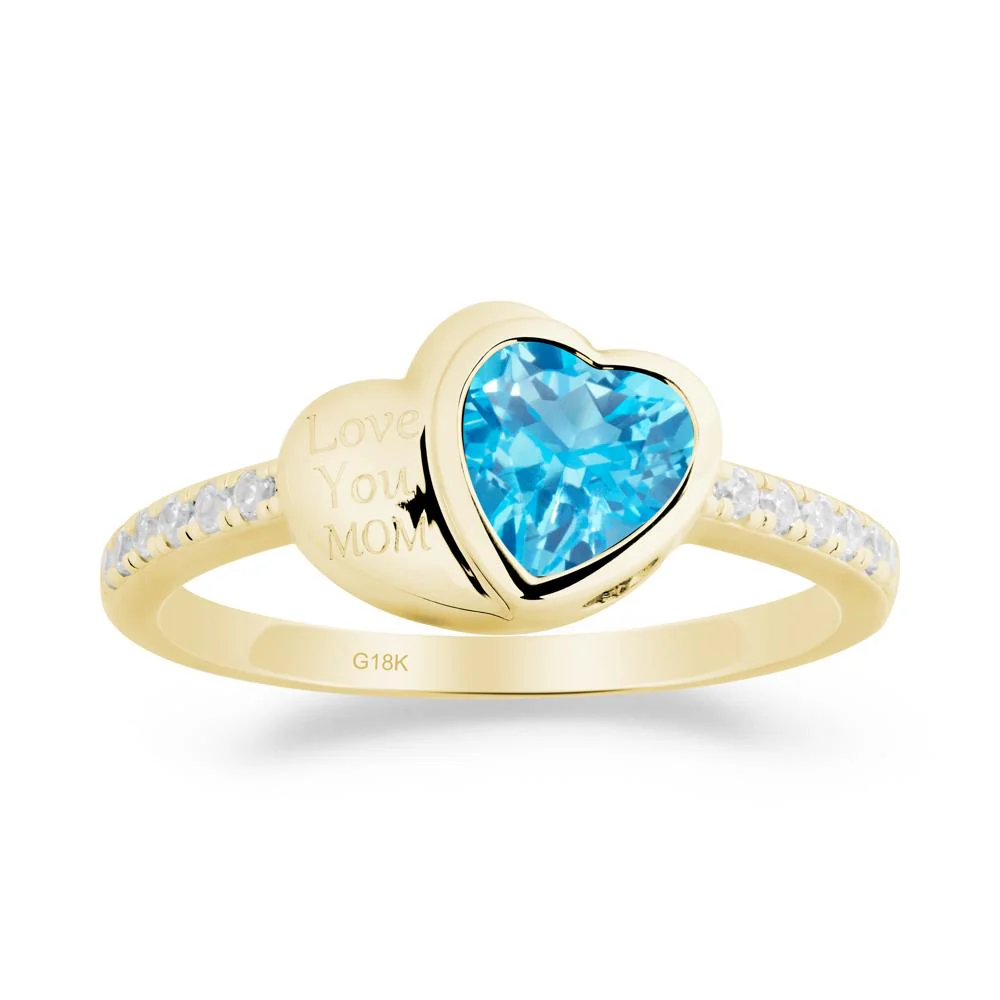 Swiss Blue Topaz Double Heart Ring - Image 5