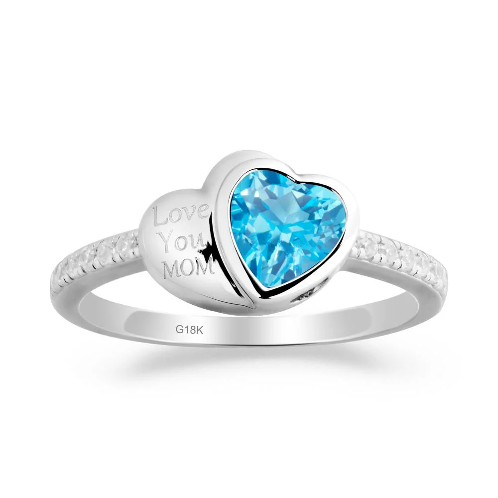 Swiss Blue Topaz Double Heart Ring - Image 7
