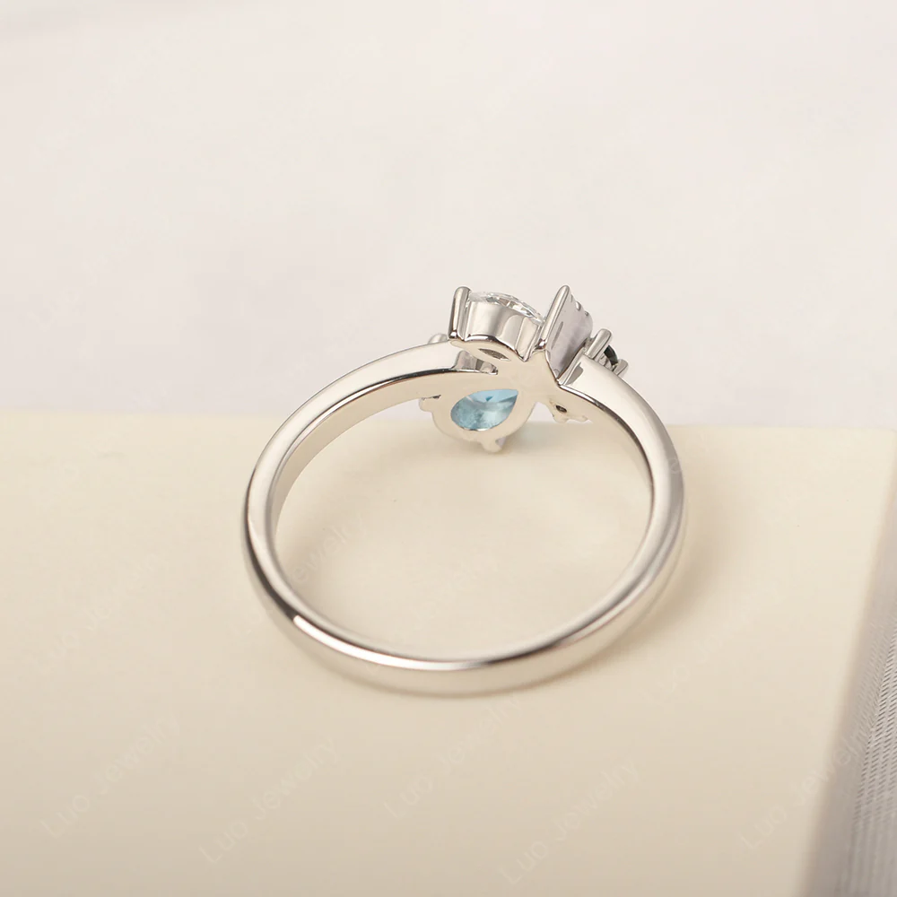Swiss Blue Topaz Bee Engagement Ring - Image 3