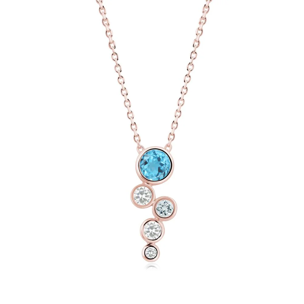 Swiss Blue Topaz Graduated Drop Pendant - Image 6