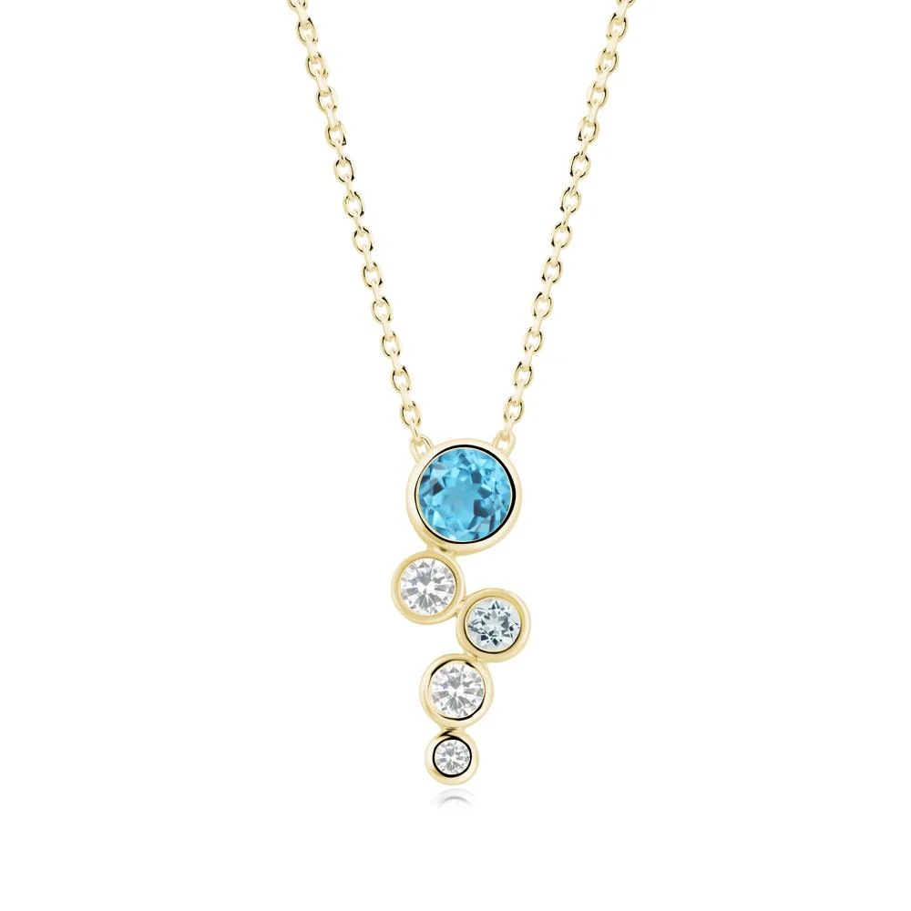 Swiss Blue Topaz Graduated Drop Pendant - Image 7