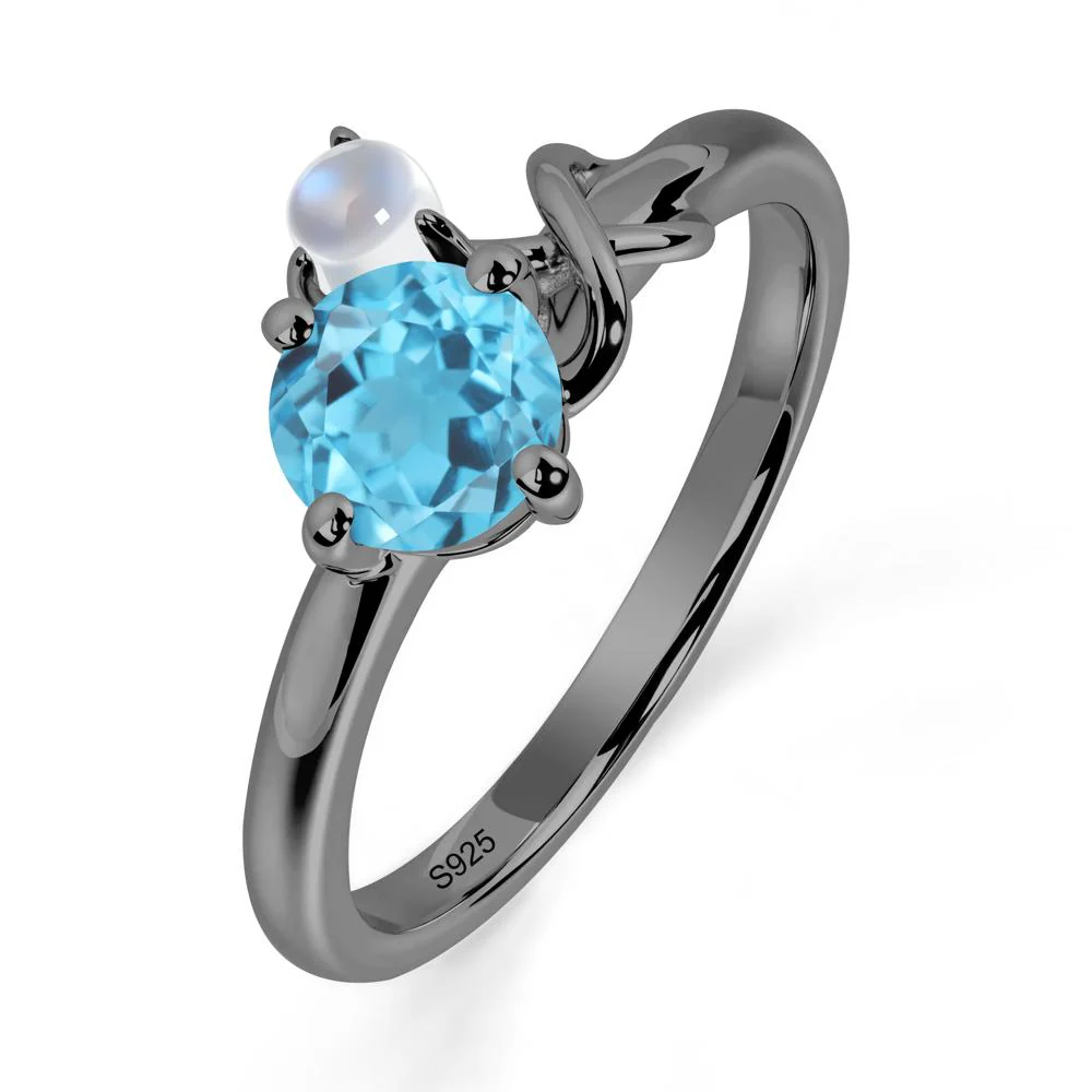Swiss Blue Topaz Infinity Symbol Ring - Image 3