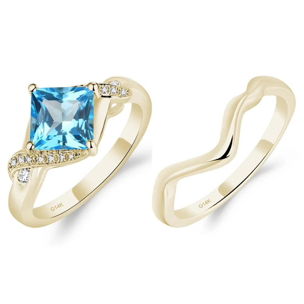 Swiss Blue Topaz Twisted Promise Ring - Image 11