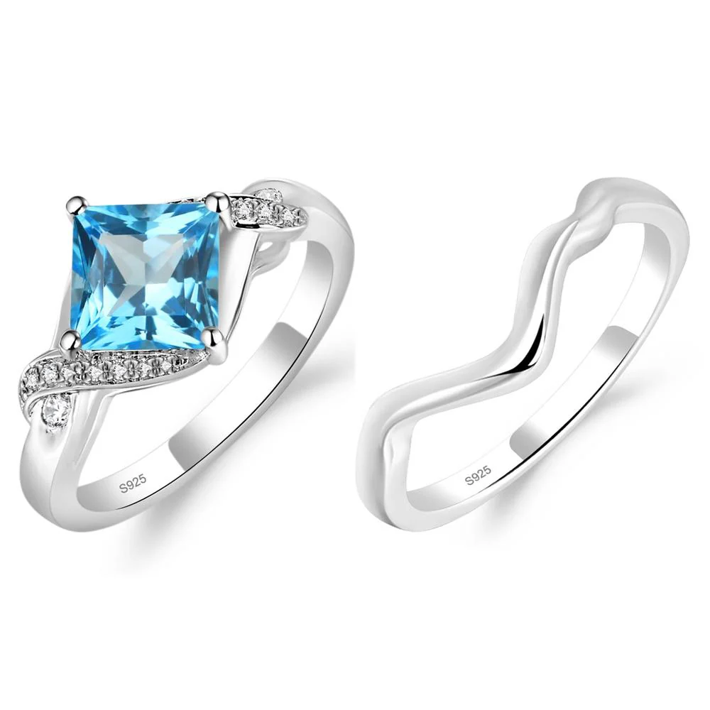 Swiss Blue Topaz Twisted Promise Ring - Image 13