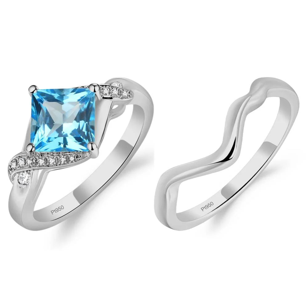Swiss Blue Topaz Twisted Promise Ring - Image 23
