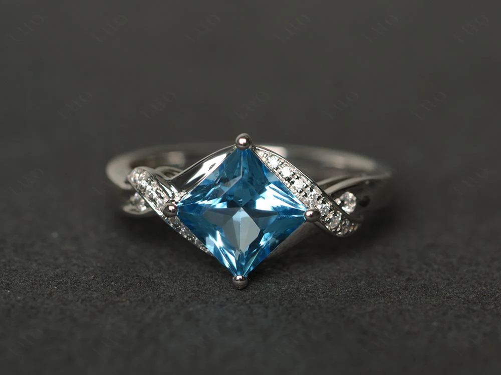 Swiss Blue Topaz Twisted Promise Ring - Image 29
