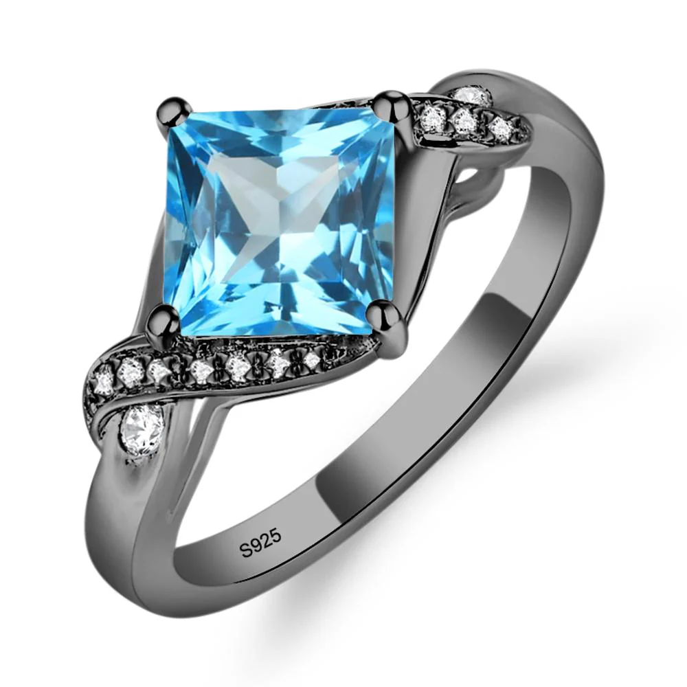 Swiss Blue Topaz Twisted Promise Ring - Image 9