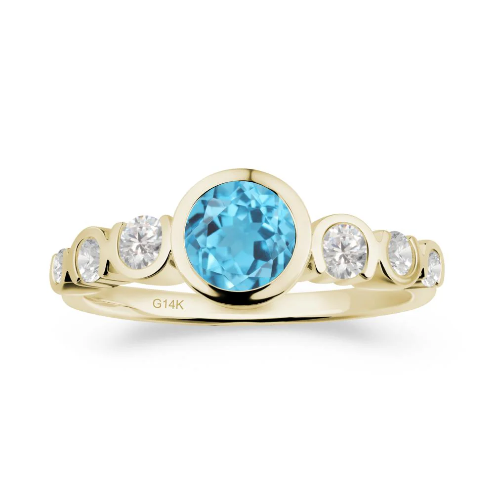 Swiss Blue Topaz Multi Stone Engagement Ring - Image 2