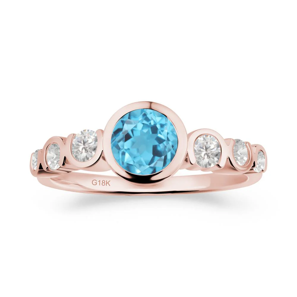 Swiss Blue Topaz Multi Stone Engagement Ring - Image 5