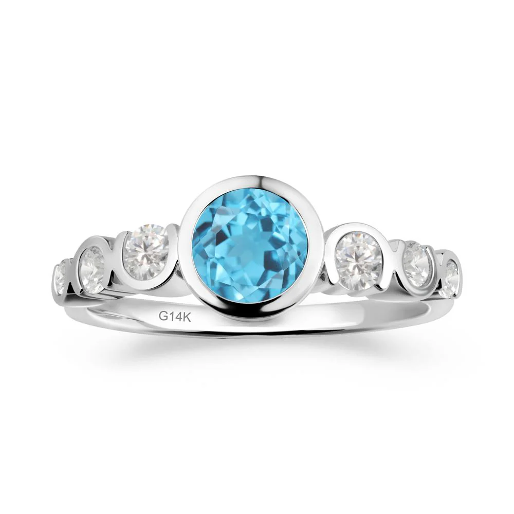 Swiss Blue Topaz Multi Stone Engagement Ring - Image 7