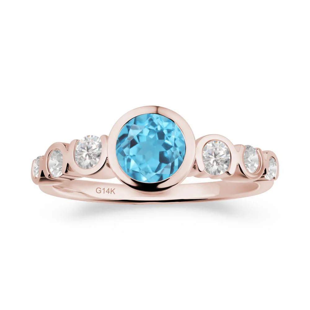 Swiss Blue Topaz Multi Stone Engagement Ring - Image 8