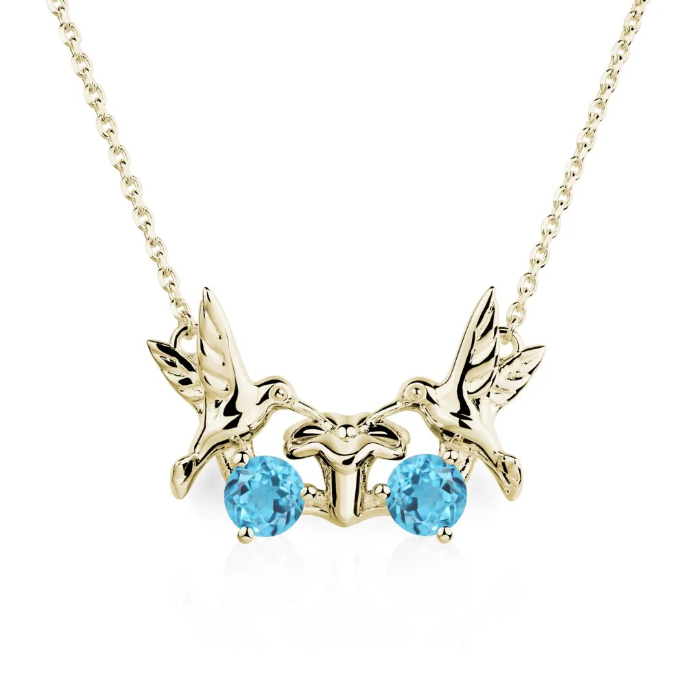 Swiss Blue Topaz Necklace Hummingbird - Image 4