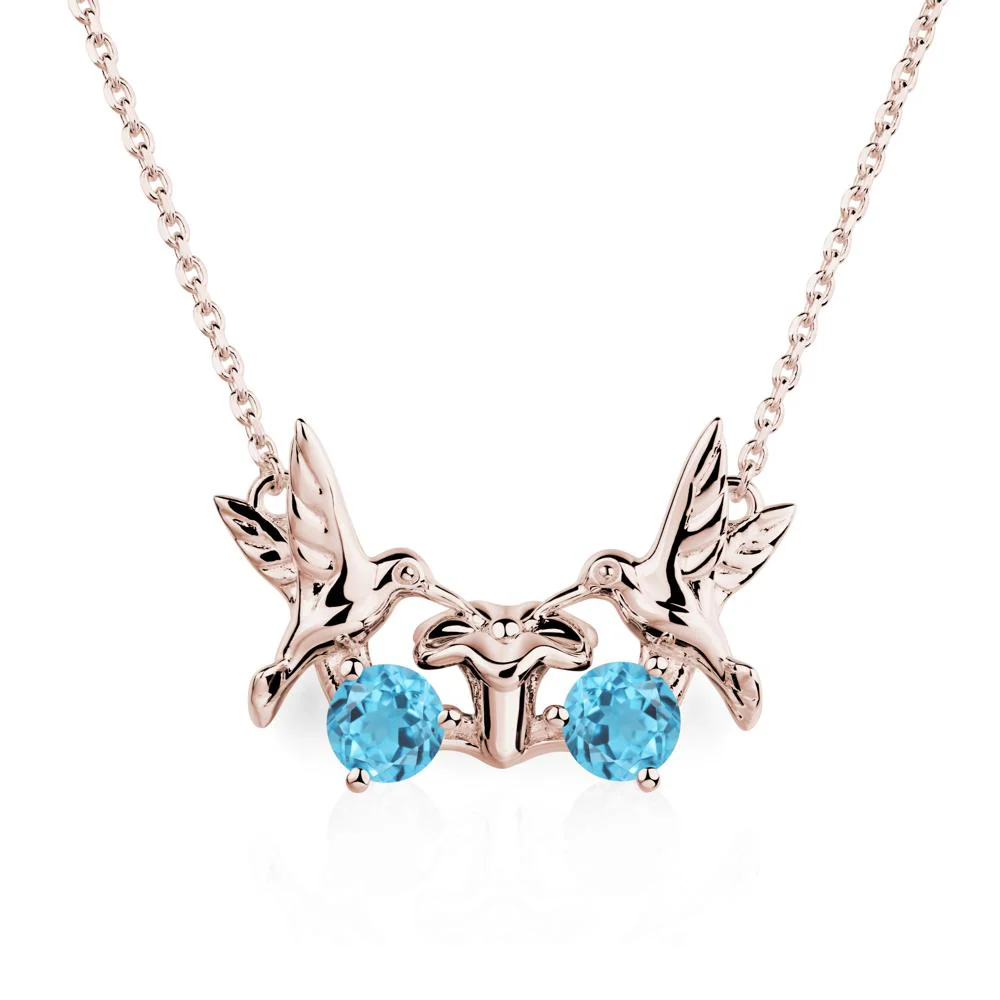Swiss Blue Topaz Necklace Hummingbird - Image 5