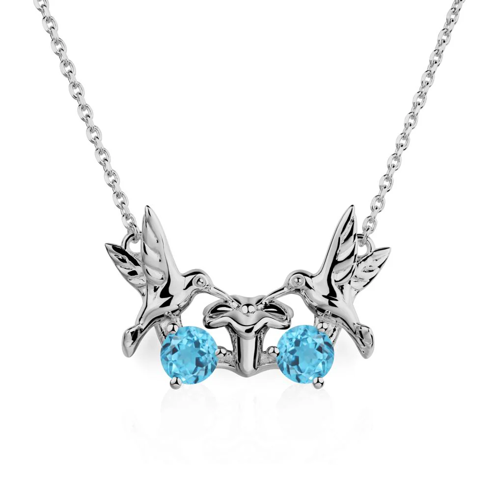 Swiss Blue Topaz Necklace Hummingbird - Image 6