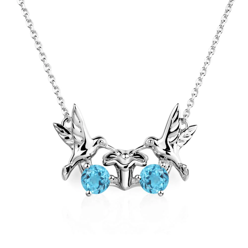 Swiss Blue Topaz Necklace Hummingbird - Image 7