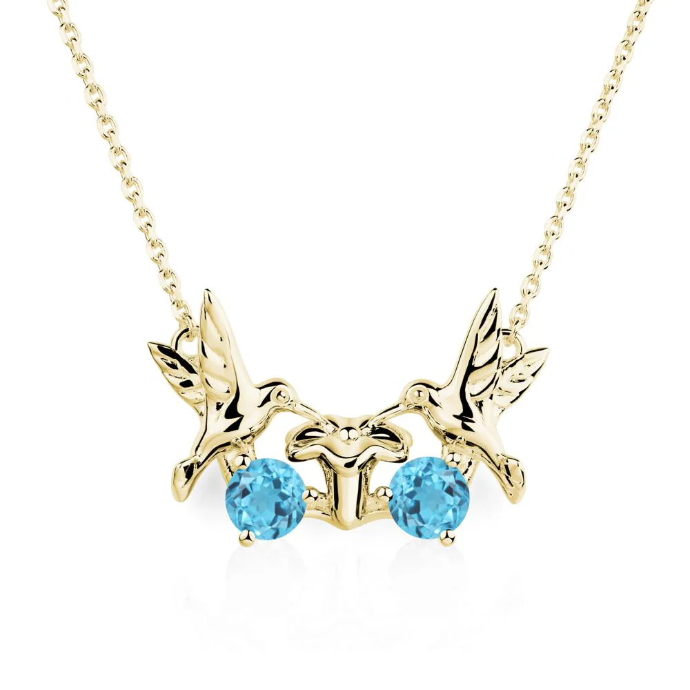 Swiss Blue Topaz Necklace Hummingbird - Image 8