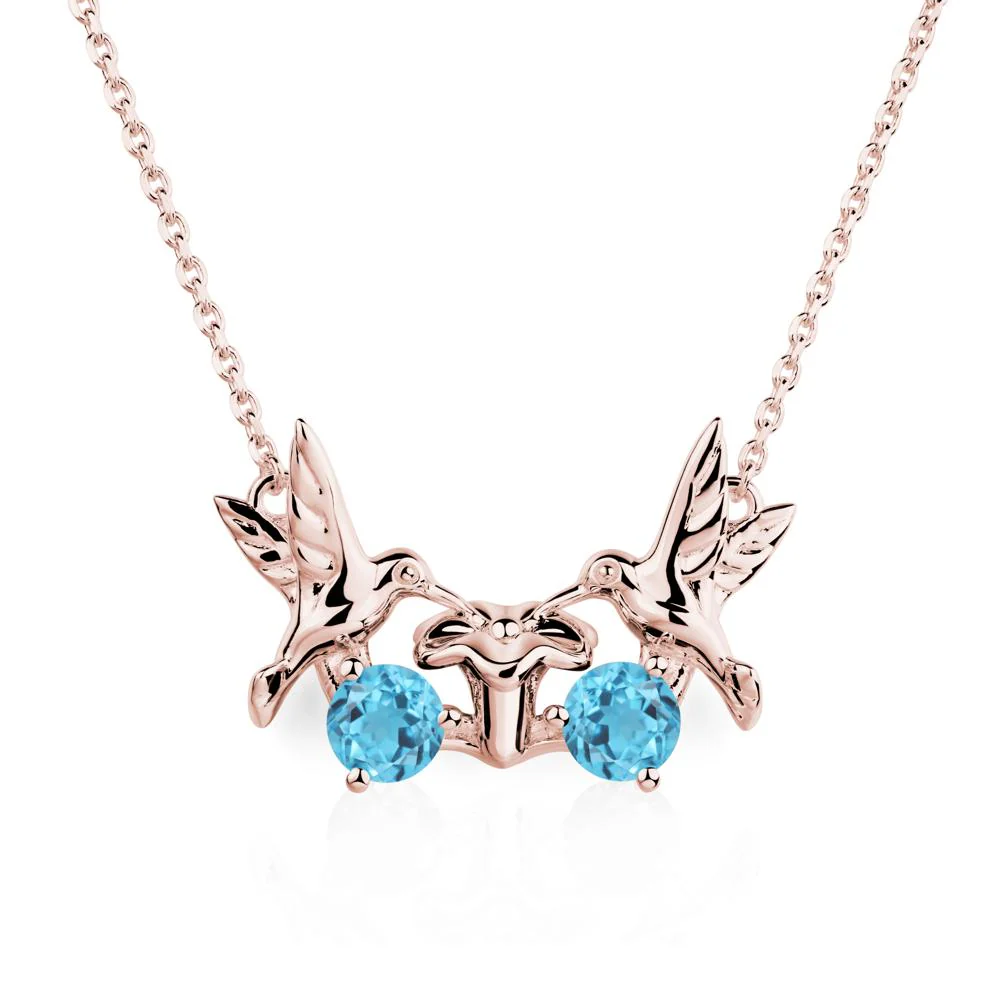 Swiss Blue Topaz Necklace Hummingbird - Image 9