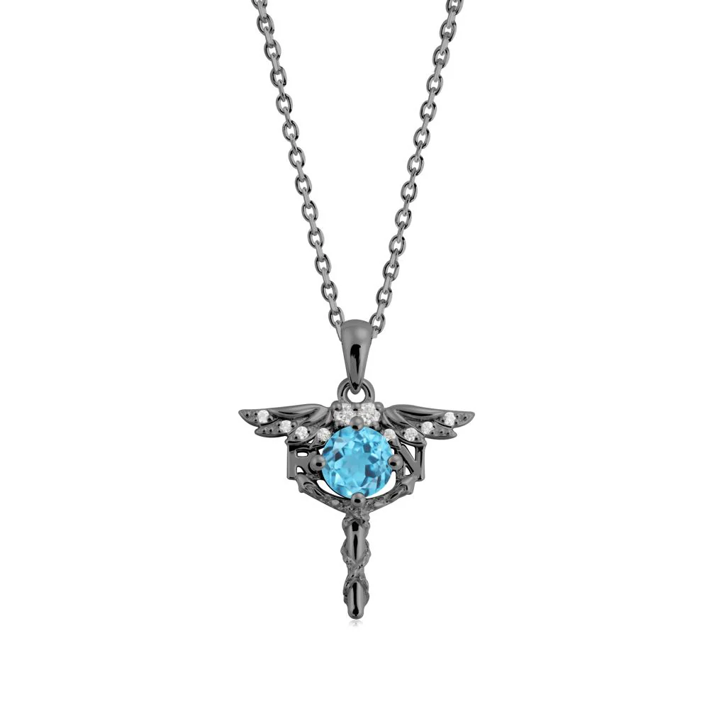Swiss Blue Topaz Registered Nurse Necklace - Image 3