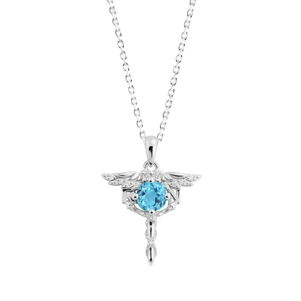 Swiss Blue Topaz Registered Nurse Necklace - Image 4