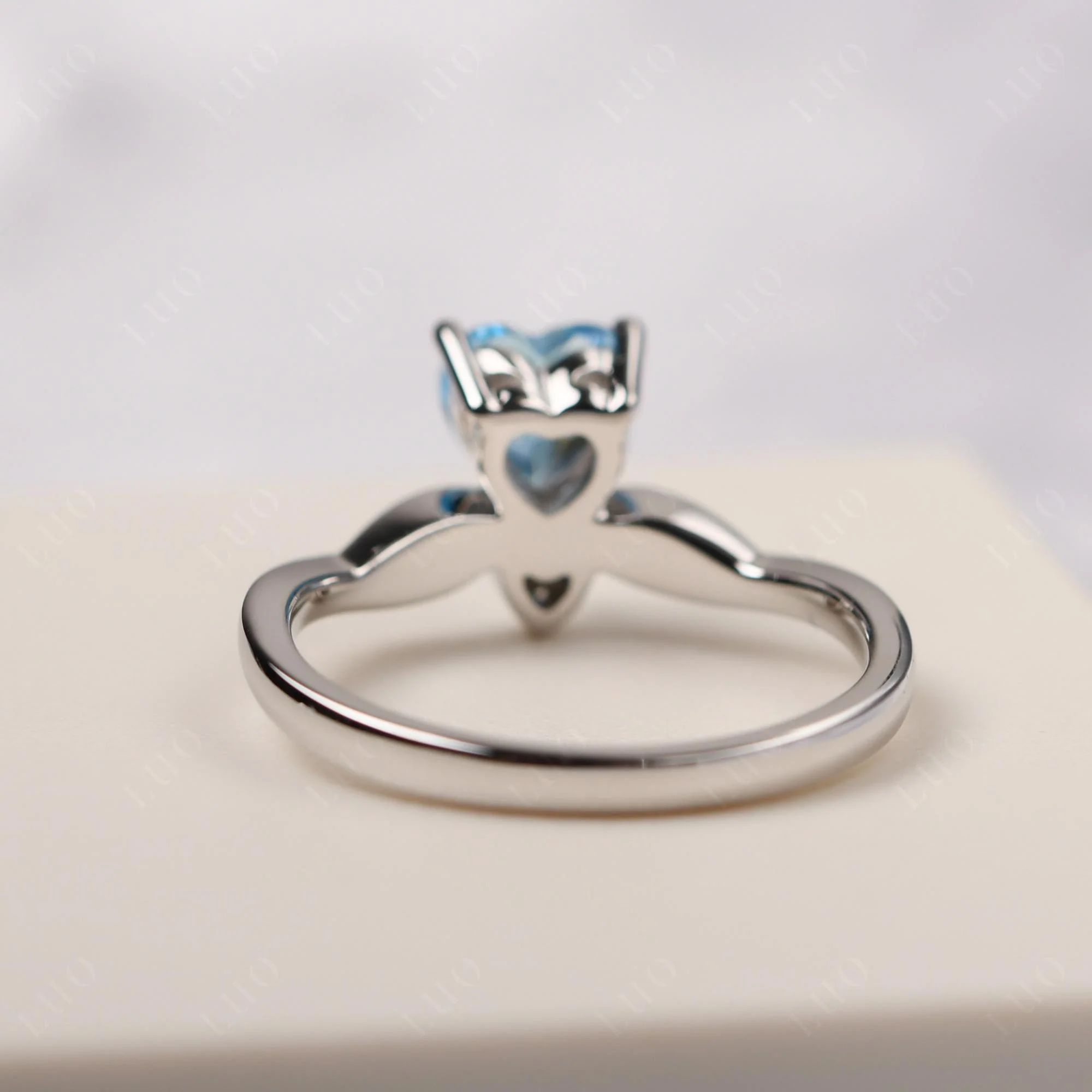 Swiss Blue Topaz Twisted Heart Ring - Image 12