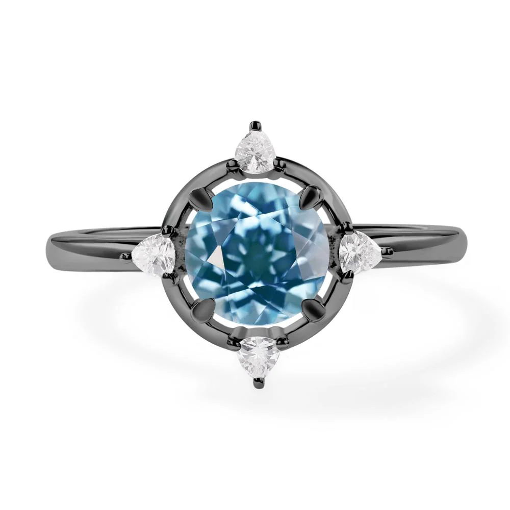 Swiss Blue Topaz North Star Engagement Ring