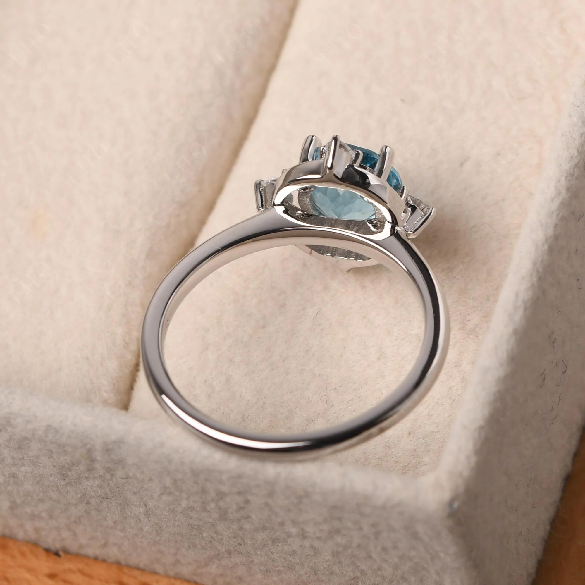 Swiss Blue Topaz North Star Engagement Ring - Image 12