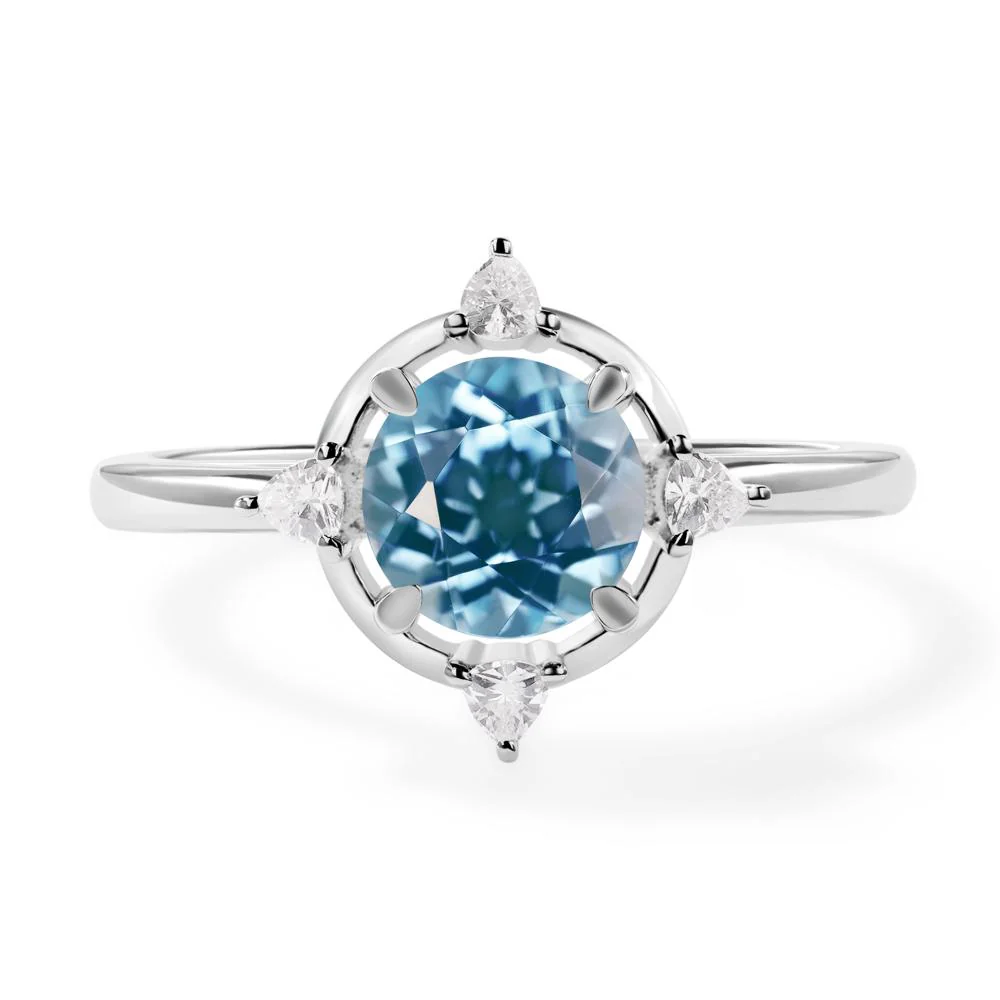 Swiss Blue Topaz North Star Engagement Ring - Image 3