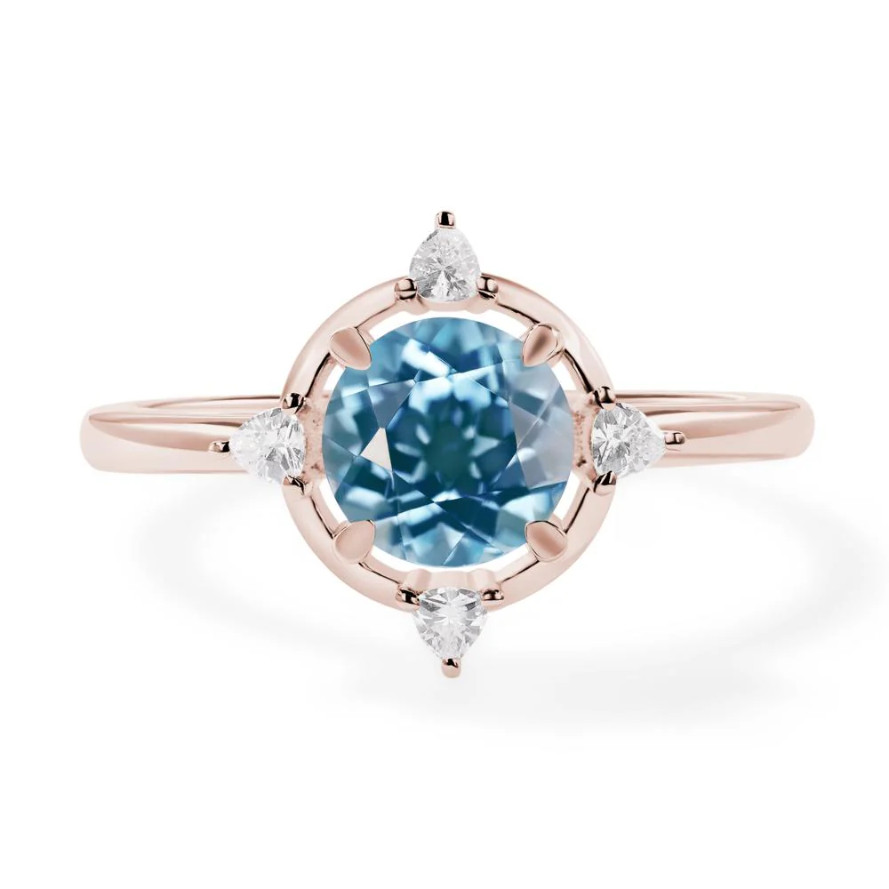 Swiss Blue Topaz North Star Engagement Ring - Image 5