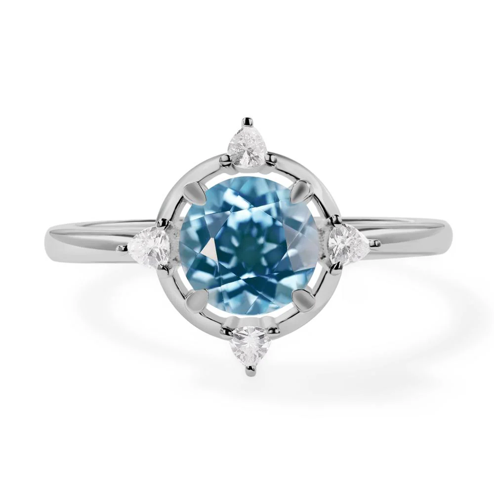 Swiss Blue Topaz North Star Engagement Ring - Image 6
