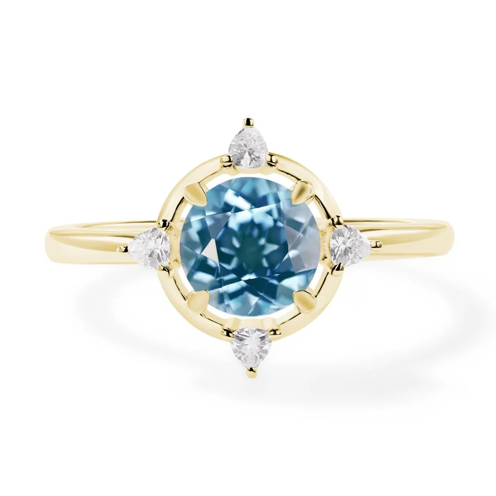 Swiss Blue Topaz North Star Engagement Ring - Image 8